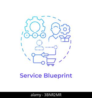 Service blueprint blue gradient concept icon Stock Vector