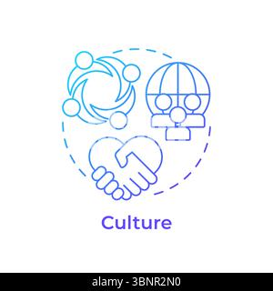 Culture blue gradient concept icon Stock Vector