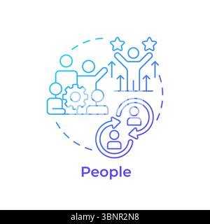 People blue gradient concept icon Stock Vector