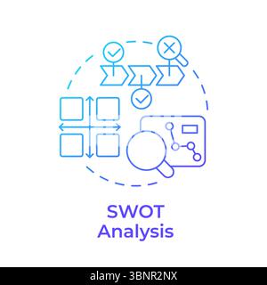 SWOT analysis blue gradient concept icon Stock Vector