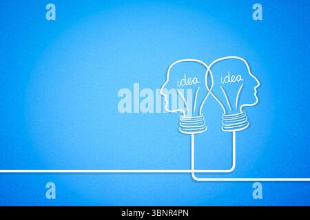 Composite image of people having an idea against blue background Stock Photo
