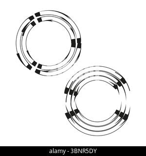 Tech ring icons. Segmented circle symbols. Digital loop Vector. Minimal circular design. Stock Vector