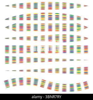 Colorful stripe layers. Abstract parallel lines. Bright spectrum pattern. Vector geometric shapes. Stock Vector
