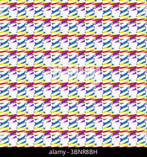 Diagonal stripe pattern. Repeating rainbow vector. Dynamic tilt illusion. Colorful rhythm art. Stock Vector