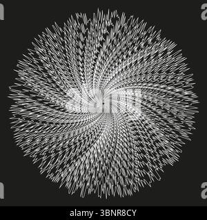 Radial lines pattern. Starburst vector design. Explosive geometric texture. Sunburst abstract background. Stock Vector