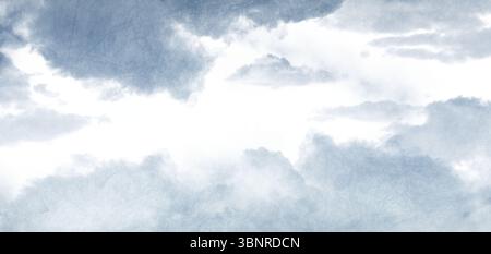 Dense gray and white cloud formation is filling flat vector illustration sky with overcast weather Stock Photo