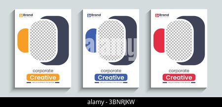Modern minimalist corporate business brochure or book cover design vector template in A4 size. Company brochure cover design, annual report, catalog Stock Vector