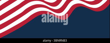 American Flag Wave Banner – Patriotic Abstract USA Background Stock Vector