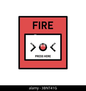 A clear vector illustration of a red fire alarm pull station, essential for safety and emergency signage. Stock Vector