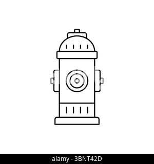 A clean outline vector icon of a fire hydrant, symbolizing public safety, emergency, or urban essential services. Stock Vector
