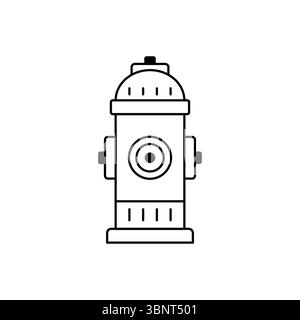 A clean outline vector icon of a fire hydrant, symbolizing public safety, emergency, or urban essential services. Stock Vector