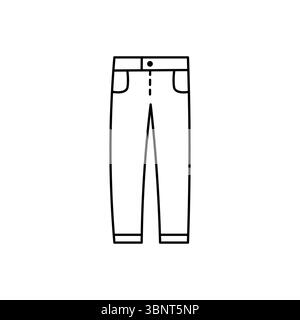 A clean line art illustration of classic pants or trousers, ideal for fashion, apparel, or clothing-related designs. Stock Vector