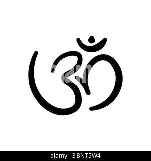 A bold and beautiful Om symbol, representing spirituality, peace, and the essence of the universe. Perfect for mindfulness designs. Stock Vector