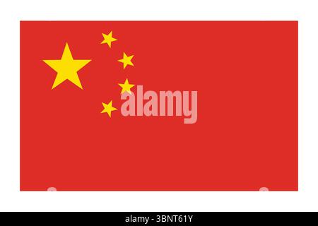 China flag vector illustration featuring red background with yellow stars. Ideal for National Day, patriotism, cultural identity, and celebrations. Stock Vector