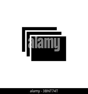 Stacked Layers, Favourite Overlay Layer Solid Flat Vector Icon Isolated on White Background. Stock Vector