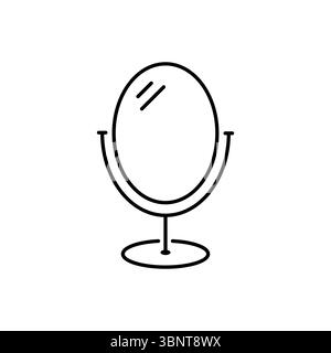 Simple outline of a vanity mirror, perfect for beauty, reflection, or home decor themes. Stock Vector