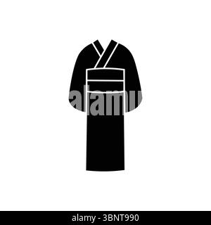 Elegant Japanese kimono illustration, perfect for cultural and fashion designs. Stock Vector