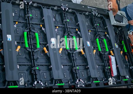 Led Screen Backside Backside of LED Display Panel During Technical Setup or Maintenance ...