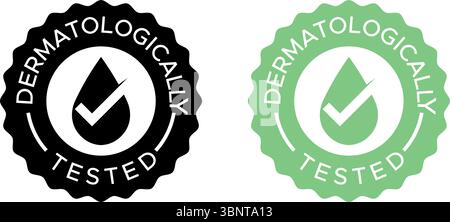 Dermatologically Tested Vector Stamp - Skincare Certification Badge - Dermatologically Tested badge logo design Stock Vector
