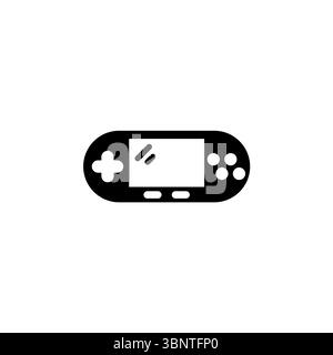 Handheld Game Console, Portable Home Video Game Solid Flat Vector Icon Isolated on White Background. Stock Vector