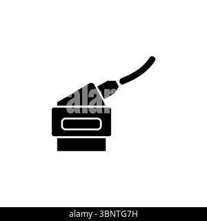 SCART Connector Cable for TV Displays, DVD, Receiver Solid Flat Vector Icon Isolated on White Background Stock Vector