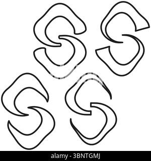 Outline chain icons. Slanted link pattern. Hollow loop Vector. Abstract square design. Stock Vector