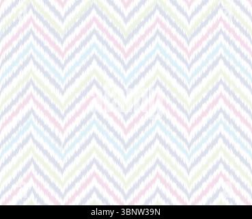 Traditional ripple line Ikat geometric tile pattern. Abstract zig-zag ornament. Tribal ethnic texture. Seamless striped pattern in authentic style. As Stock Vector