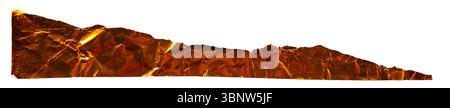 Crumpled Gold Foil Strip on White Background Stock Photo
