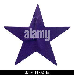 Single Purple Star Sticker Isolated on White Stock Photo