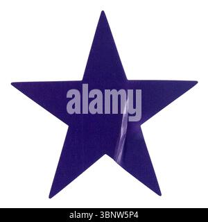 Single Purple Star Sticker Isolated on White Stock Photo