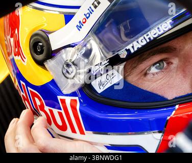SILVERSTONE - Max Verstappen (Red Bull Racing) during 1st free practice at the Silverstone circuit ahead of the Great Britain Grand Prix. ANP SEM VAN DER WAL Stock Photo