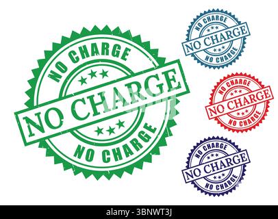 Vector graphics of various seals with the words no charge for commercial use and promotion needs Stock Vector