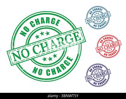 No charge stamp vector graphic element design for commercial use and product promotion with various colors Stock Vector