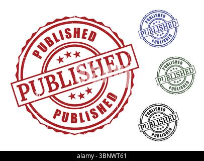 Published stamp vector graphic asset for official document approval and validation design element resource Stock Vector