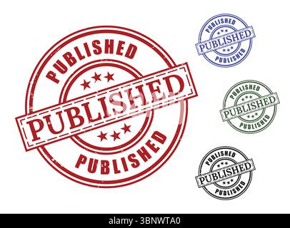 Published stamp vector graphic resource for designers and content creators asset pack design Stock Vector