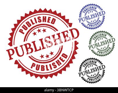 published stamp vector graphic elements for design and creative projects use Stock Vector