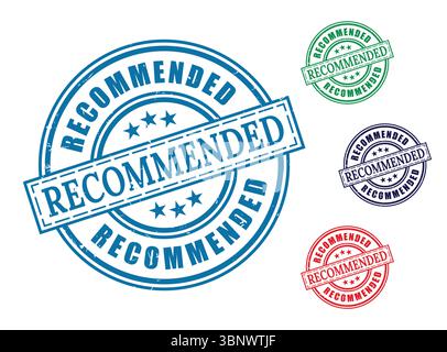 recommended stamp vector graphic design for business and product endorsement label icon seal mark emblem Stock Vector