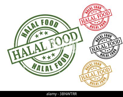 Halal certified product stamp vector illustration for food and beverage quality assurance label design Stock Vector