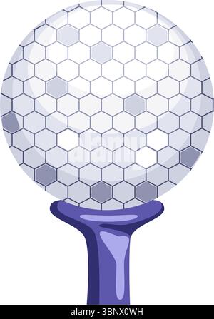 Golf ball on a tee. Vector illustration Stock Vector