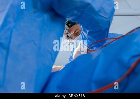 male surgeons perform surgery in operating room, plastic surgeon in operating room Stock Photo