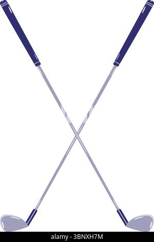 Golf clubs crossed isolated . Vector illustration. Stock Vector
