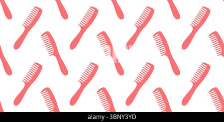 Pattern of pink combs on a white background suitable for various design projects Stock Vector