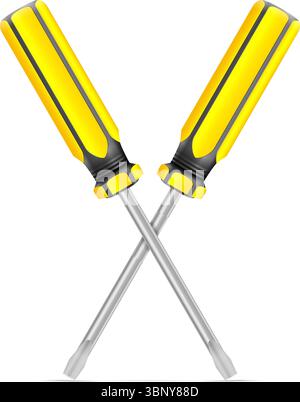 Screwdrives on a white background. Vector illustration. Stock Vector