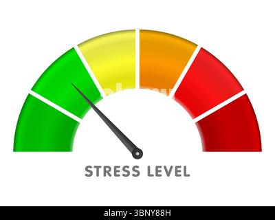A yellow to red stress gauge on a black background Stock Vector Image ...
