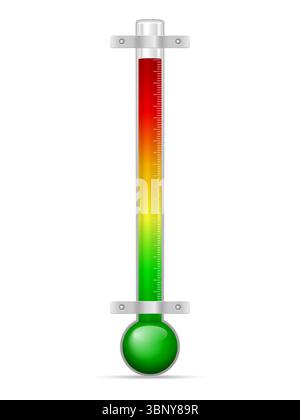 Measuring thermometer on a white background. Vector illustration. Stock Vector