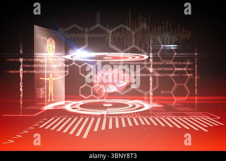 Medical interface in black and red Stock Photo