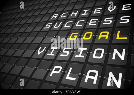 Goal buzzwords on black mechanical board Stock Photo