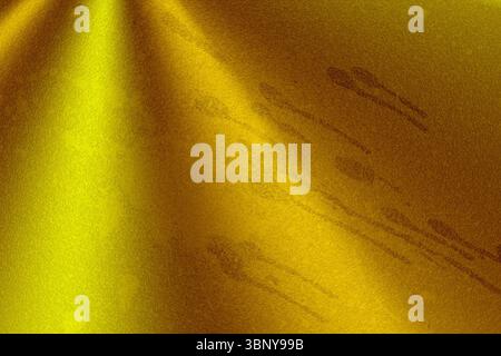 gold metallic fabric texture is being shown in close-up 3D render, with smooth gradient folds Stock Photo