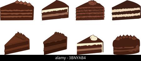 chocolate cake isolated vector illustration art design Stock Vector