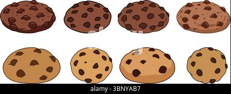 chocolate chip cookies vector illustration art design Stock Vector